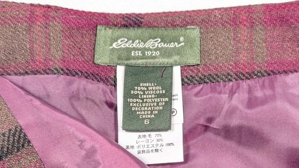 Eddie Bauer Plaid Wool Skirt - Picture 2 of 8